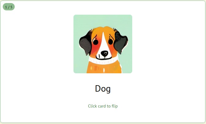 English Flashcard Example 1