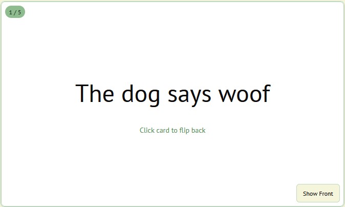 English Flashcard Example 2